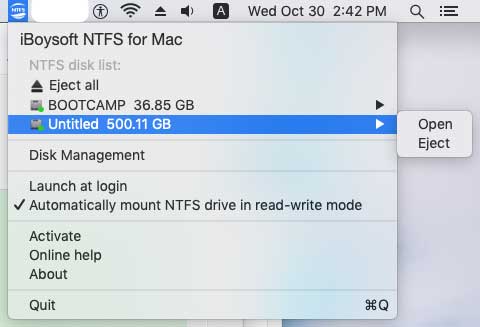 ntfs for mac popup